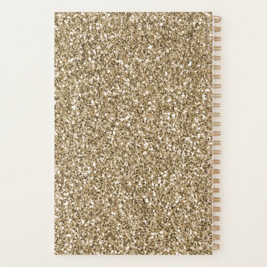 Antiquitäten Gold Glitzer Leopard Print Planer (Rückseite)