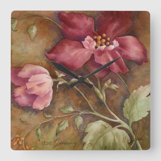 Antiquitäten I Quadratische Wanduhr (Vorderseite)