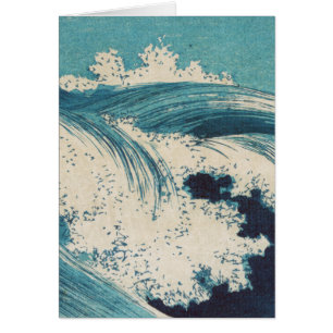 Antiquitäten Japanisch Blue Waves Ocean Print