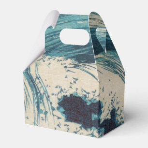 Antiquitäten Japanisch Blue Waves Ocean Print Geschenkschachtel