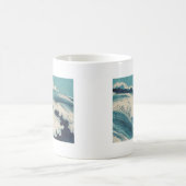 Antiquitäten Japanisch Blue Waves Ocean Print Kaffeetasse (Mittel)