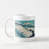 Antiquitäten Japanisch Blue Waves Ocean Print Kaffeetasse (Links)