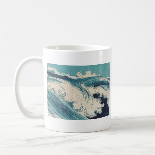 Antiquitäten Japanisch Blue Waves Ocean Print Kaffeetasse (Links)