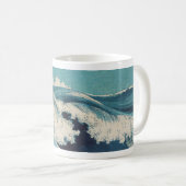 Antiquitäten Japanisch Blue Waves Ocean Print Kaffeetasse (VorderseiteRechts)