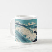 Antiquitäten Japanisch Blue Waves Ocean Print Kaffeetasse (Vorderseite Links)