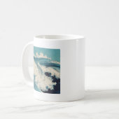 Antiquitäten Japanisch Blue Waves Ocean Print Kaffeetasse (Vorderseite Links)