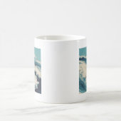 Antiquitäten Japanisch Blue Waves Ocean Print Kaffeetasse (Mittel)