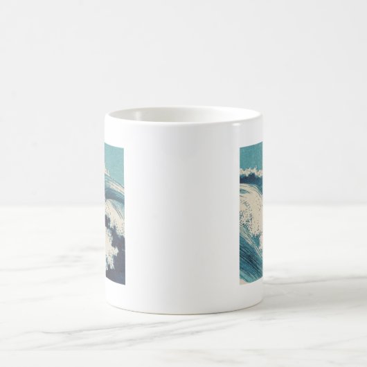 Antiquitäten Japanisch Blue Waves Ocean Print Kaffeetasse (Mittel)