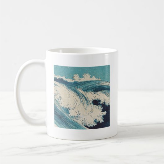 Antiquitäten Japanisch Blue Waves Ocean Print Kaffeetasse (Links)
