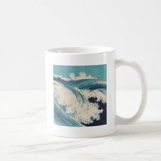 Antiquitäten Japanisch Blue Waves Ocean Print Kaffeetasse (Rechts)