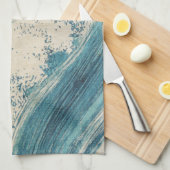 Antiquitäten Japanisch Blue Waves Ocean Print Küchentuch (Viertel Falte)