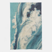 Antiquitäten Japanisch Blue Waves Ocean Print Küchentuch (Vertikal)