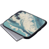 Antiquitäten Japanisch Blue Waves Ocean Print Laptopschutzhülle (Vorne Knopf)