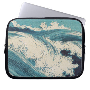 Antiquitäten Japanisch Blue Waves Ocean Print Laptopschutzhülle