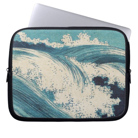 Antiquitäten Japanisch Blue Waves Ocean Print Laptopschutzhülle (Vorderseite)