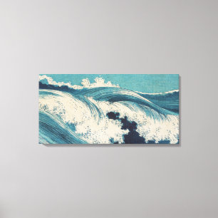 Antiquitäten Japanisch Blue Waves Ocean Print Leinwanddruck