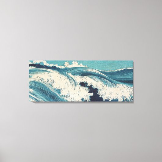 Antiquitäten Japanisch Blue Waves Ocean Print Leinwanddruck (Vorderseite)