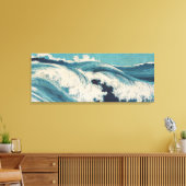 Antiquitäten Japanisch Blue Waves Ocean Print Leinwanddruck (Insitu (Wohnzimmer))