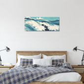Antiquitäten Japanisch Blue Waves Ocean Print Leinwanddruck (Insitu (Schlafzimmer))
