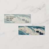 Antiquitäten Japanisch Blue Waves Ocean Print Mini Visitenkarte (Vorne/Hinten)