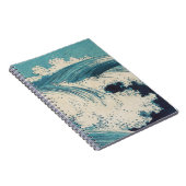 Antiquitäten Japanisch Blue Waves Ocean Print Notizblock (Rechte Seite)