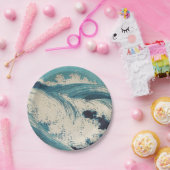 Antiquitäten Japanisch Blue Waves Ocean Print Pappteller (Party)