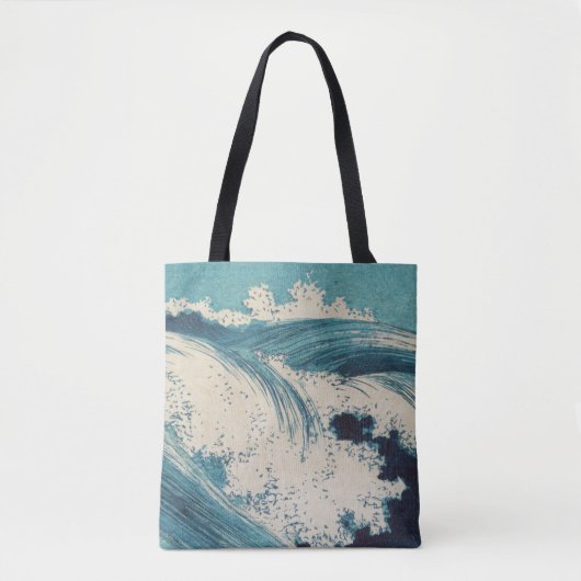 Antiquitäten Japanisch Blue Waves Ocean Print Tasche (Vorderseite)