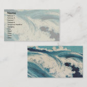 Antiquitäten Japanisch Blue Waves Ocean Print Visitenkarte (Vorne/Hinten)