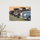 Antiquitäten-LKWs und Autos-Poster Poster (Küche)