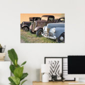 Antiquitäten-LKWs und Autos-Poster Poster (Heimbüro)