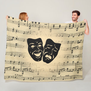 Antiquitäten Musik und Theatermasken Fleecedecke