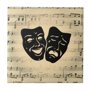 Antiquitäten Musik und Theatermasken Fliese