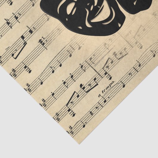 Antiquitäten Musik und Theatermasken Seidenpapier (Ausschnitt)