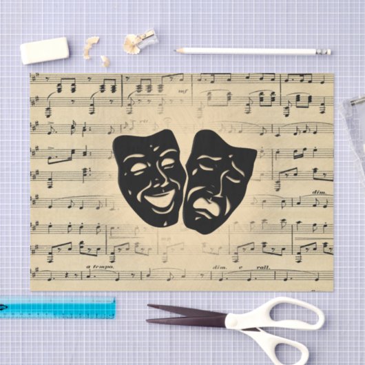 Antiquitäten Musik und Theatermasken Seidenpapier (Handwerk)