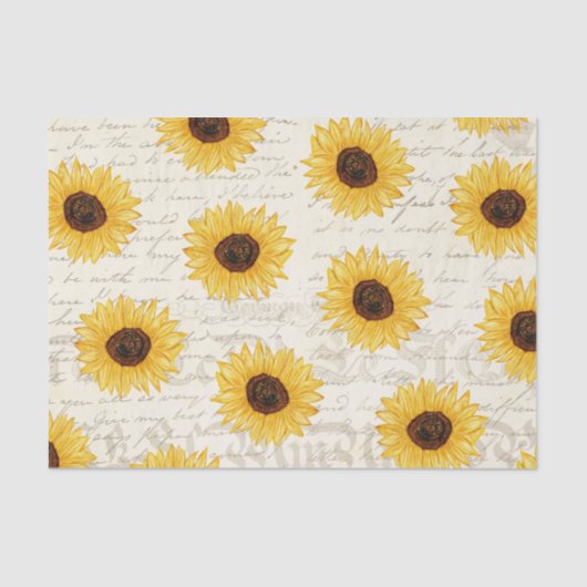 Antiquitäten Sonnenblumen Blumenzwiebelpapier Seidenpapier (Vorderseite)