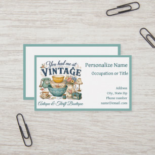 Antiquitäten- & Vintage-Boutique Second-Hand-Shop Visitenkarte