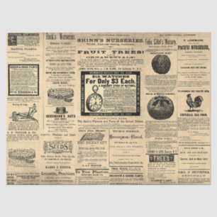 Antiquitäten Vintages Gartenbau Ephemera Sepia Seidenpapier