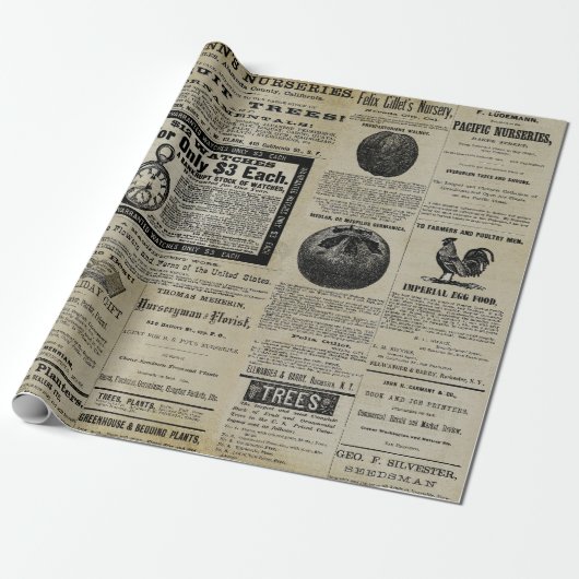 Antiquitäten Vintages Gartenbau Geschenkpapier (Ungerollt)