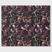 Antiquitäten Vögel und Blume Muster auf lila Geschenkpapier (Flach)