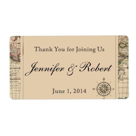 Antiquitäten Wasserflasche-Etikett der alten Weltk (Vorne)