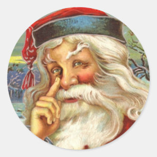 Antiquitäten-Weihnachtsmann-Weihnachtsaufkleber Runder Aufkleber