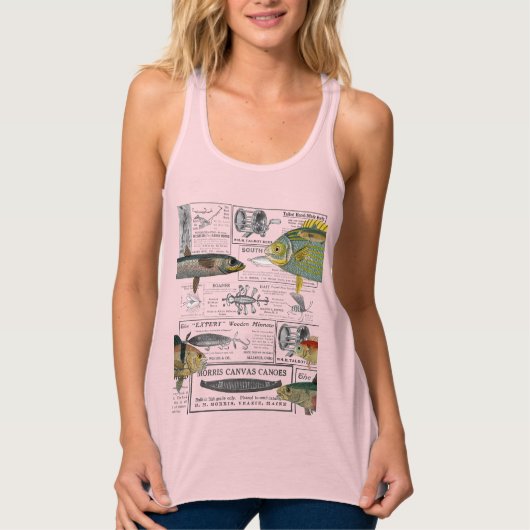 Antiquitätenanzeigen Circa 1909 Fisherman Lures Tank Top (Vorderseite)