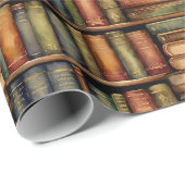 Antiquitätenbibliothek Elegantes Wrapping Paper Geschenkpapier (Rolleneckpunkt)