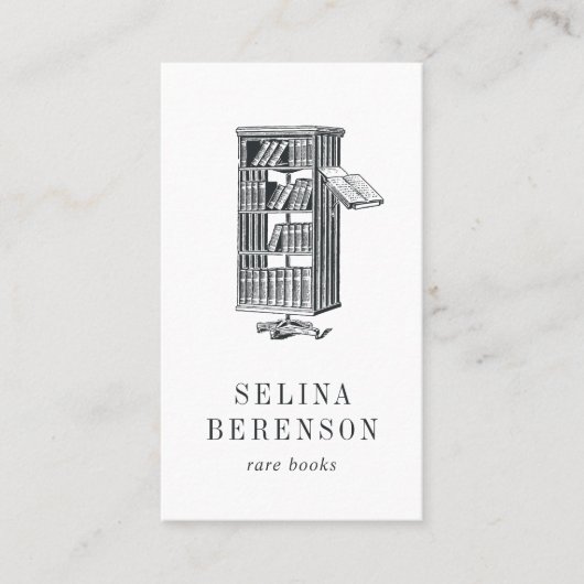 Antiquitätenbibliothek | Seltener Buchhändler | Bi Visitenkarte (Vorderseite)
