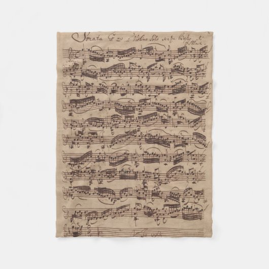 Antiquitätenblatt Musik Bach Manuskript Fleecedecke (Vorderseite)