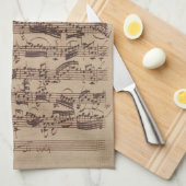 Antiquitätenblatt Musik Bach Manuskript Geschirrtuch (Viertel Falte)