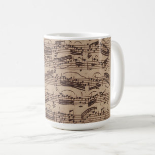 Antiquitätenblatt Musik Bach Manuskript Kaffeetasse