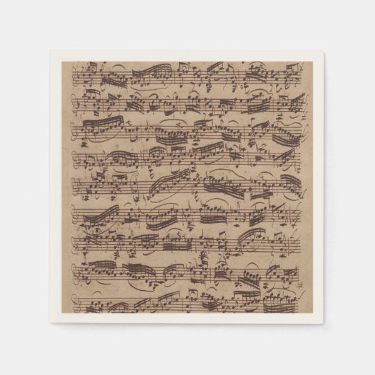 Antiquitätenblatt Musik Bach Manuskript Serviette (Vorderseite)