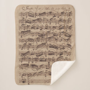 Antiquitätenblatt Musik Bach Manuskript Sherpadecke