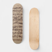 Antiquitätenblatt Musik Bach Manuskript Skateboard (Vorderseite)